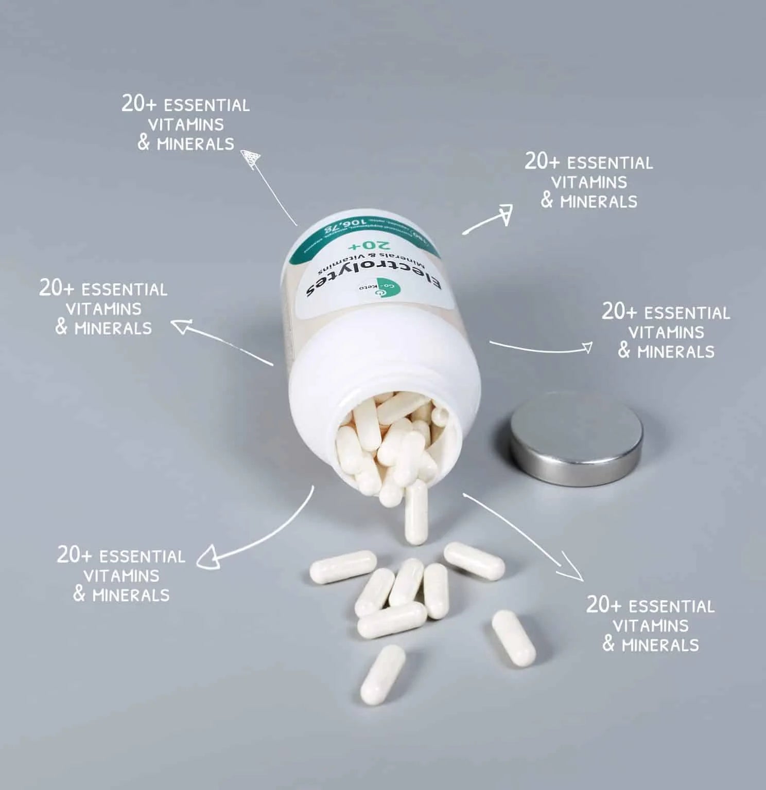 20+ Electrolitos Minerales Vitaminas Go-Keto x180 – product overview