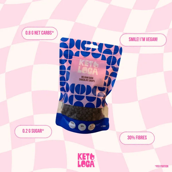 Belgian Chocolate Drops 70% Dark Keto-Loca 300g keto loca Snack 02800004