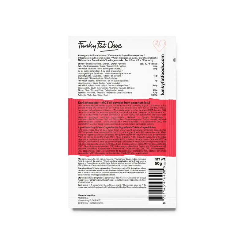 Bio Schokoladenriegel Dunkel Funky Fat Foods 50g x10 – product overview