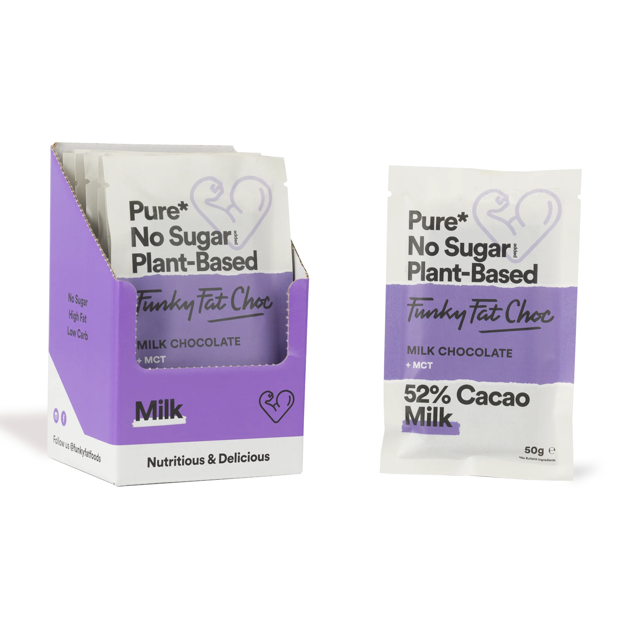 Bio Chocolate Bar Milk Funky Fat Foods 50g x10 Funky Fat Foods P-FFB-35BMI