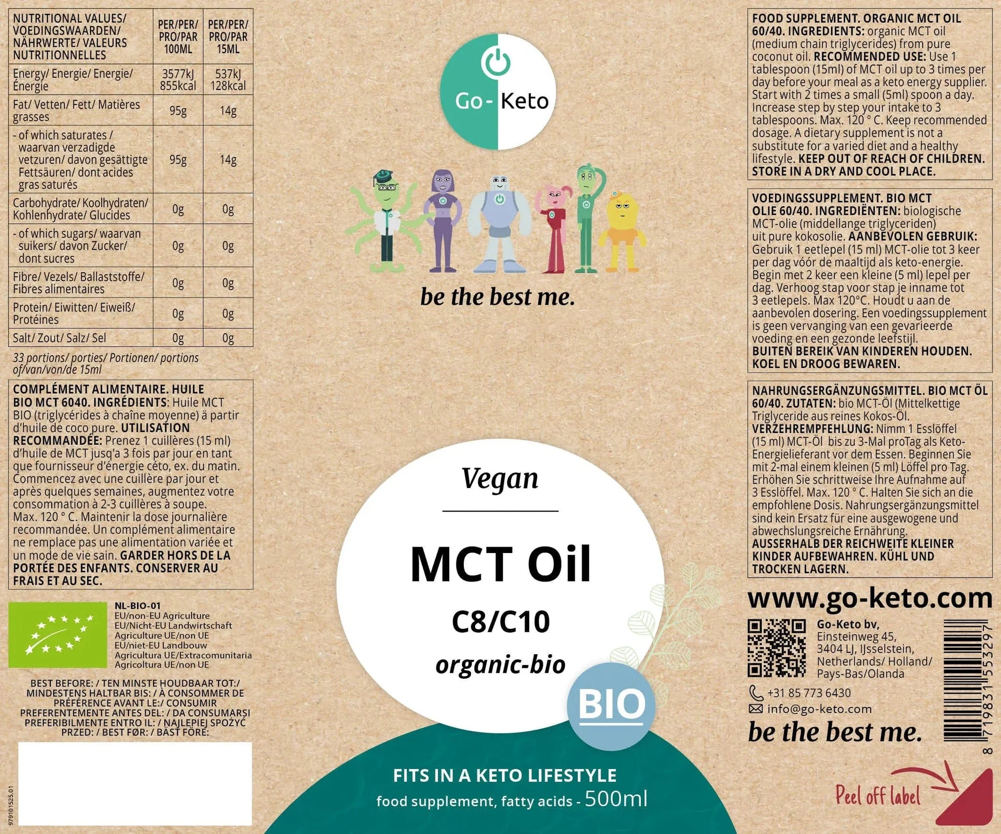 Bio Premium MCT Olie C8C10 Go-Keto 500ml – product overview