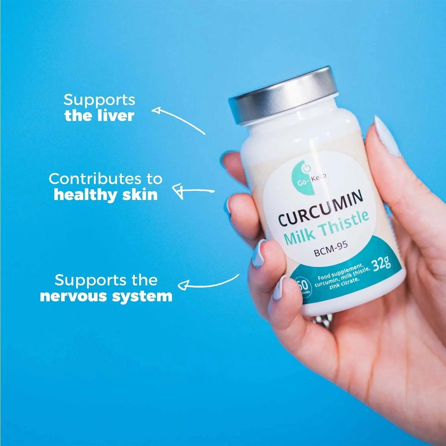 Curcumin Turmeric BCM-95 Milk Thistle Go-Keto 30 days go-keto P-CURC-60
