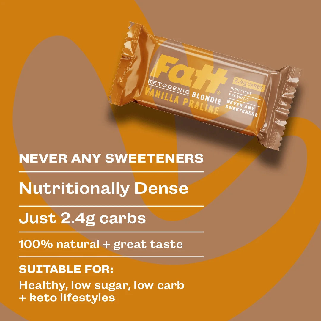 Fatt Keto Blondie Vanilla Praline 40g x18 Fatt 01900029