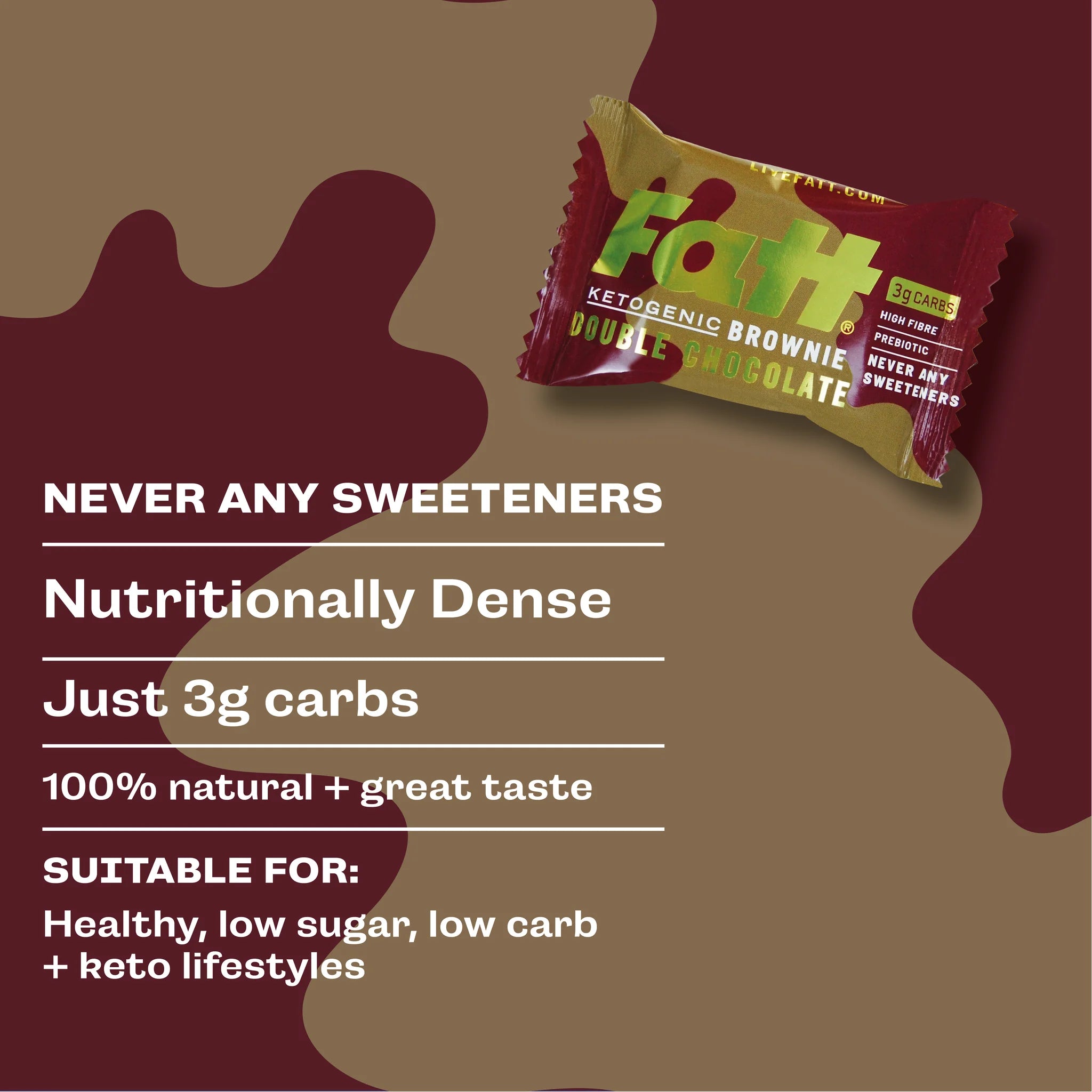 Fatt Keto Brownie Double Chocolate 40g x18 Fatt 01900025