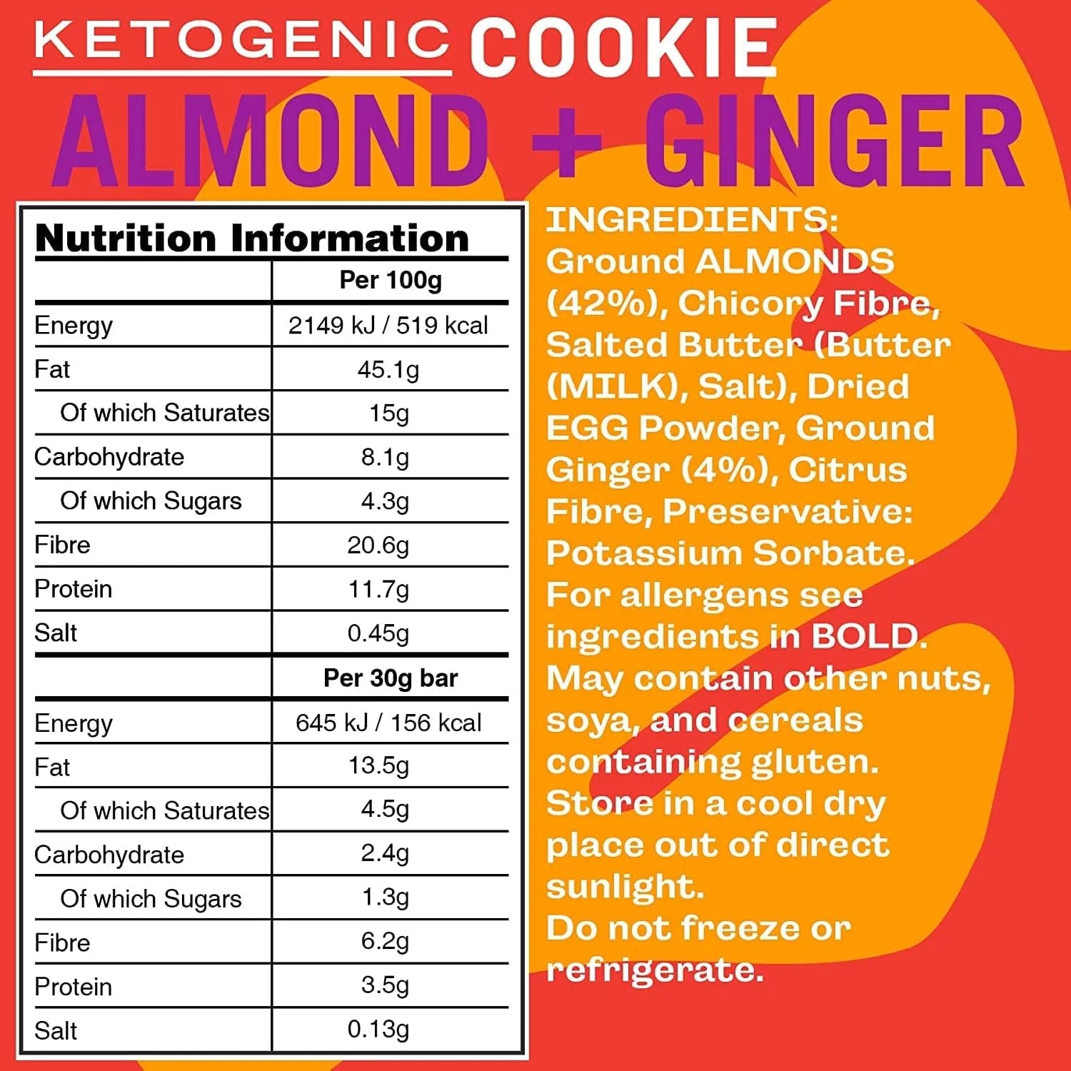 Fatt Keto Cookie Almond + Ginger 30g x12 Fatt 01900024