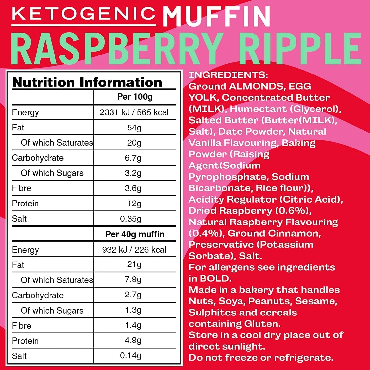 Fatt Keto Muffin Raspberry Ripple 40g x10 Fatt 01900023