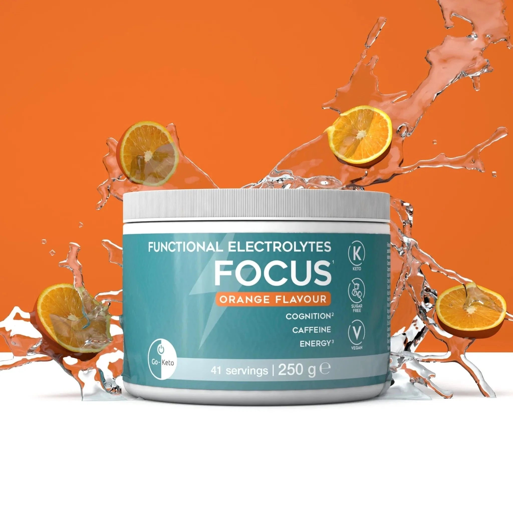 Functional Electrolytes Drink Mix Focus Orange Go-Keto 41 servings go-keto P-GK-584-FOCUS
