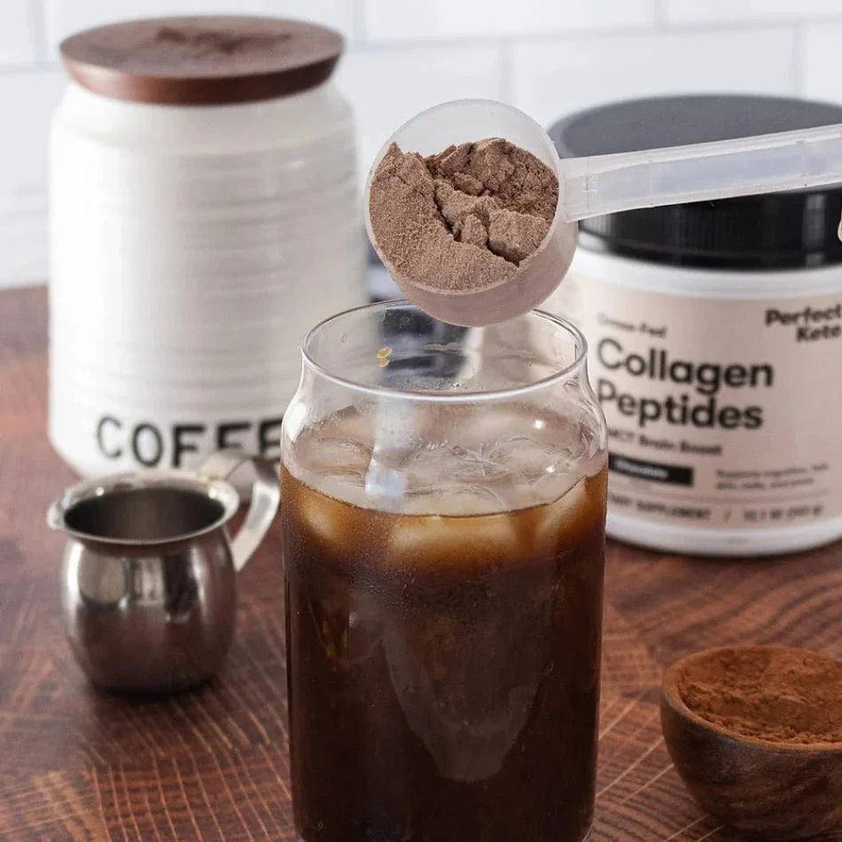 Grass-Fed Collagen Peptides & MCT Brain Boost Chocolate Perfect Keto 343g perfect keto P-PKKCC-42