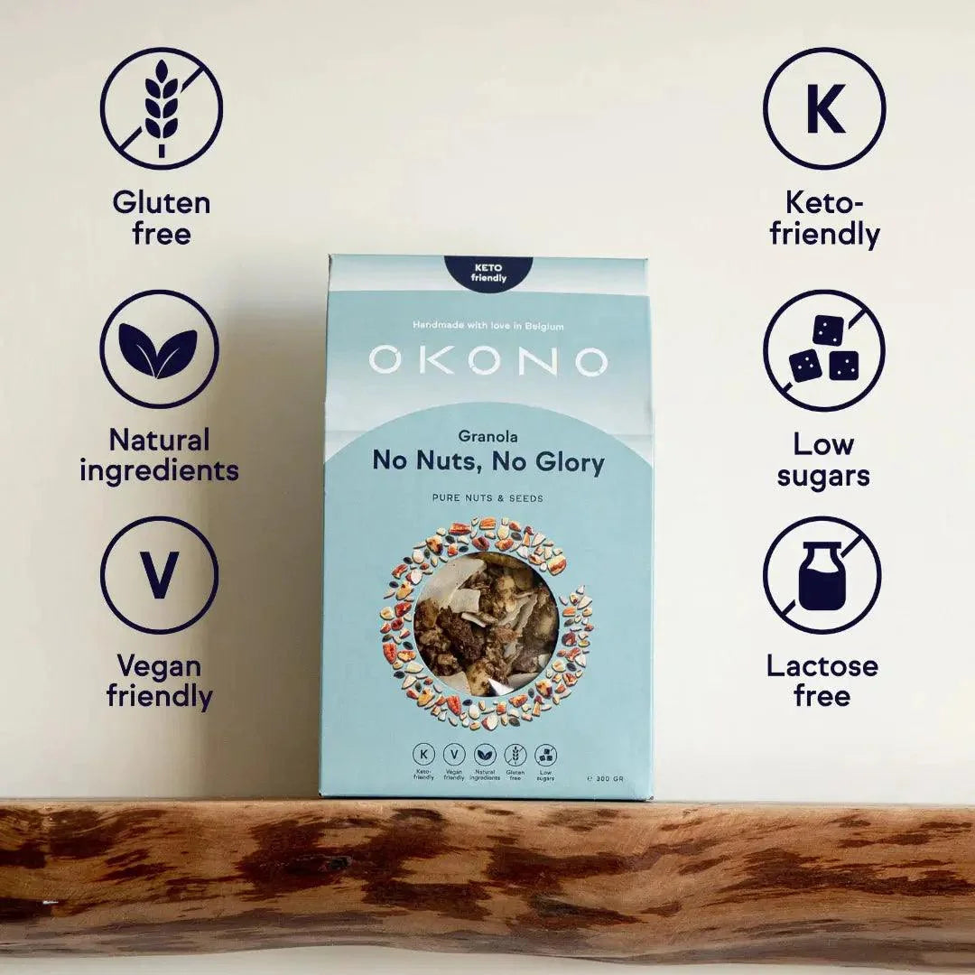 Keto Granola No Nuts, No Glory - Pure Seeds & Nuts x8 okono 03000027