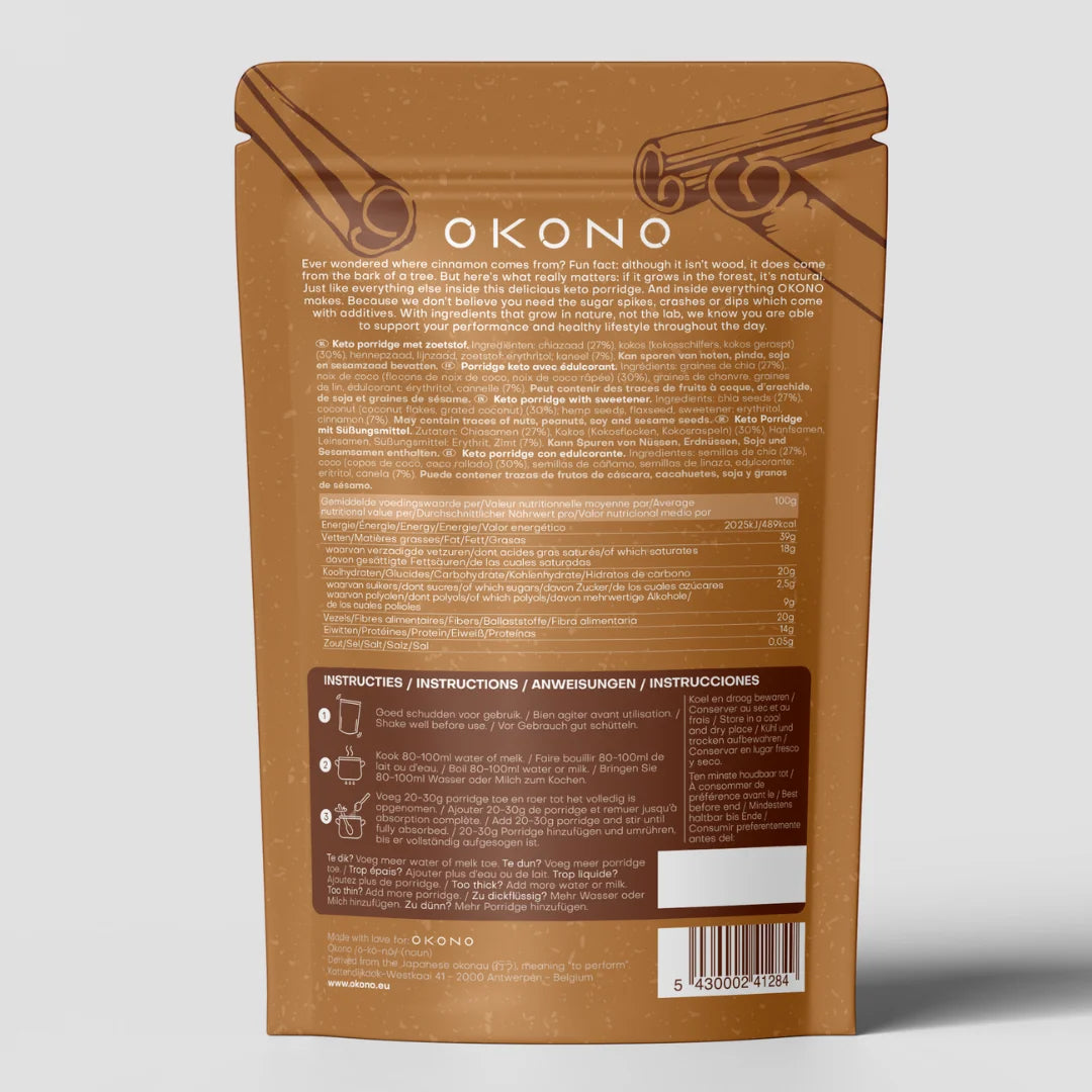 Keto Porridge Cinnamon OKONO 250g x10 OKONO 03000042