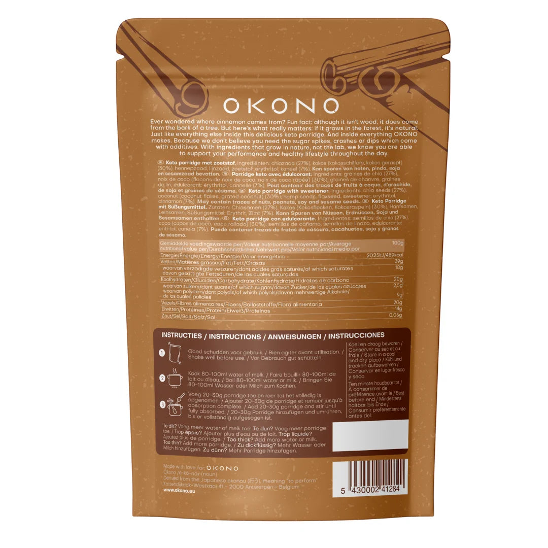 Keto Porridge Cinnamon OKONO 250g x10 OKONO 03000042