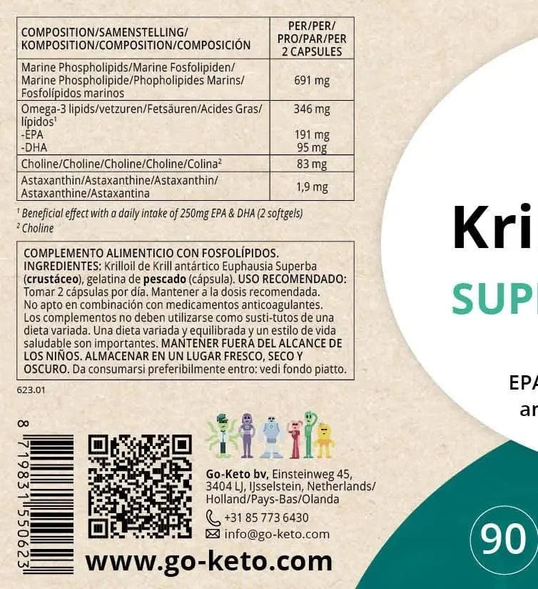 Krill Omega-3 Oil Go-Keto 45 days (x90) go-keto P-KRI-90NL