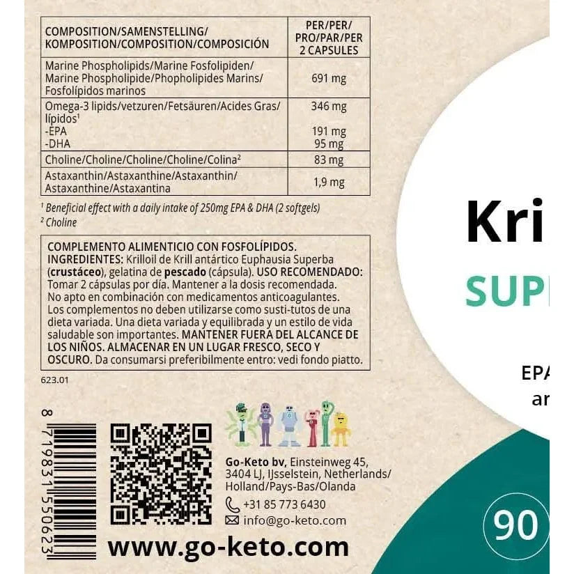 Krill Omega-3 Oil Go-Keto 45 days (x90) go-keto P-KRI-90NL