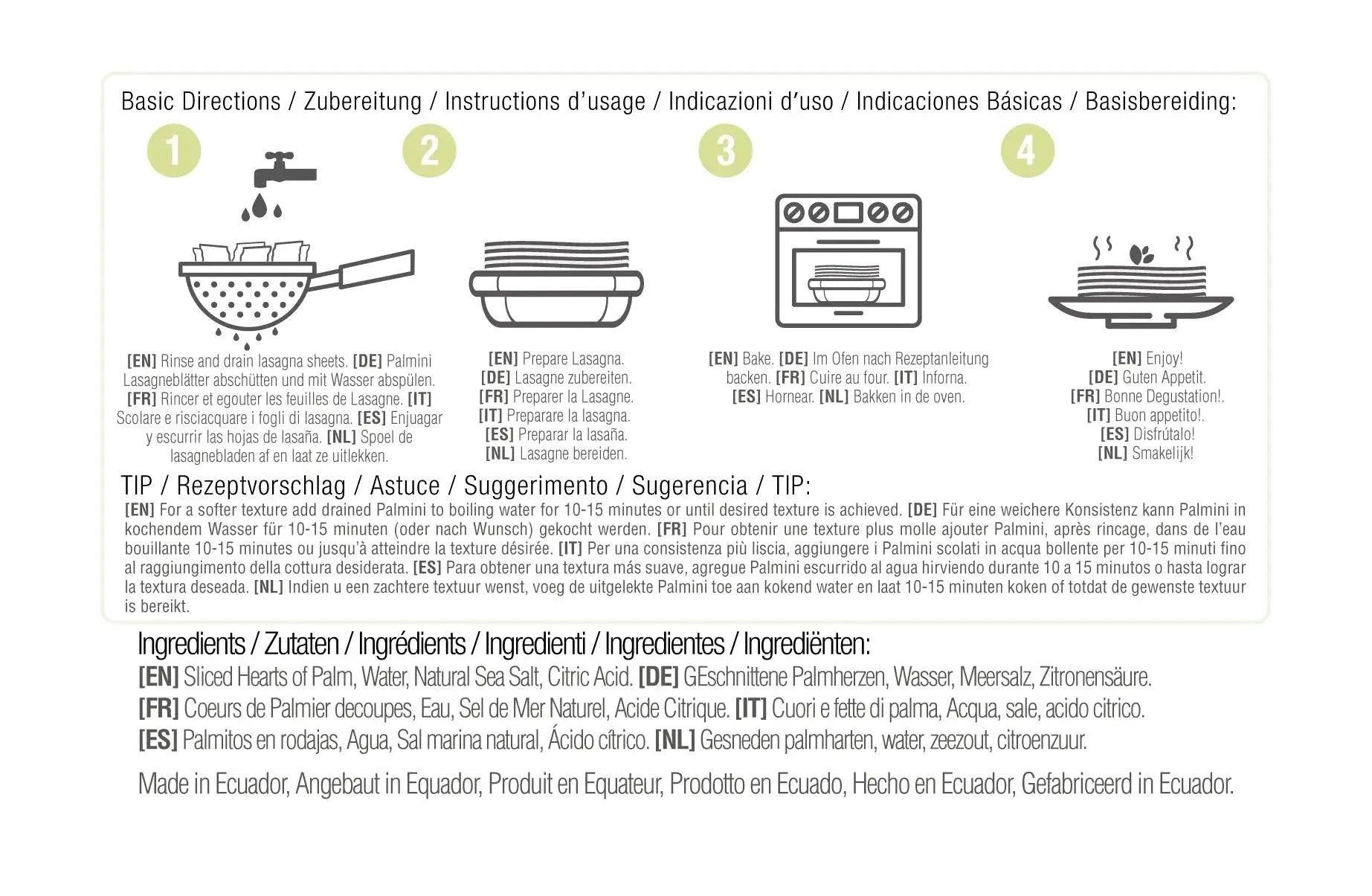 Low Carb Lasagna Palmini 338g x6 palmini 04300013