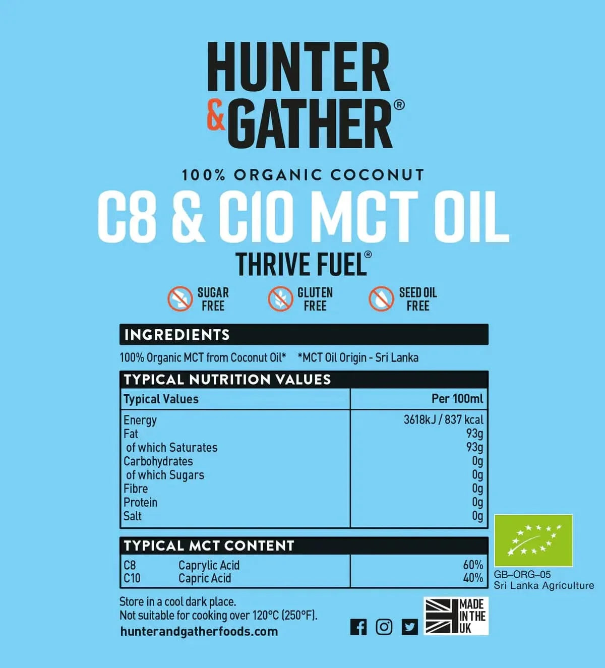 MCT Oil C8/C10 Hunter & Gather 500ml hunter & gather 00900002