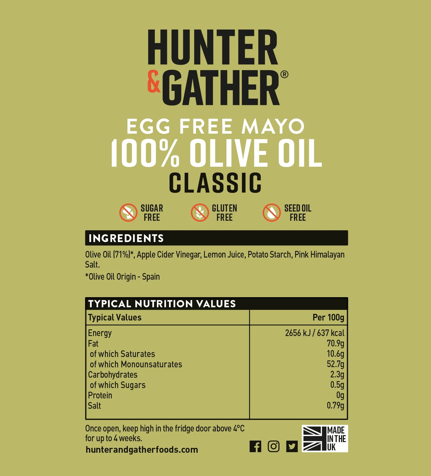 Olive Oil Mayonnaise Classic Hunter & Gather 250g hunter & gather 00900022