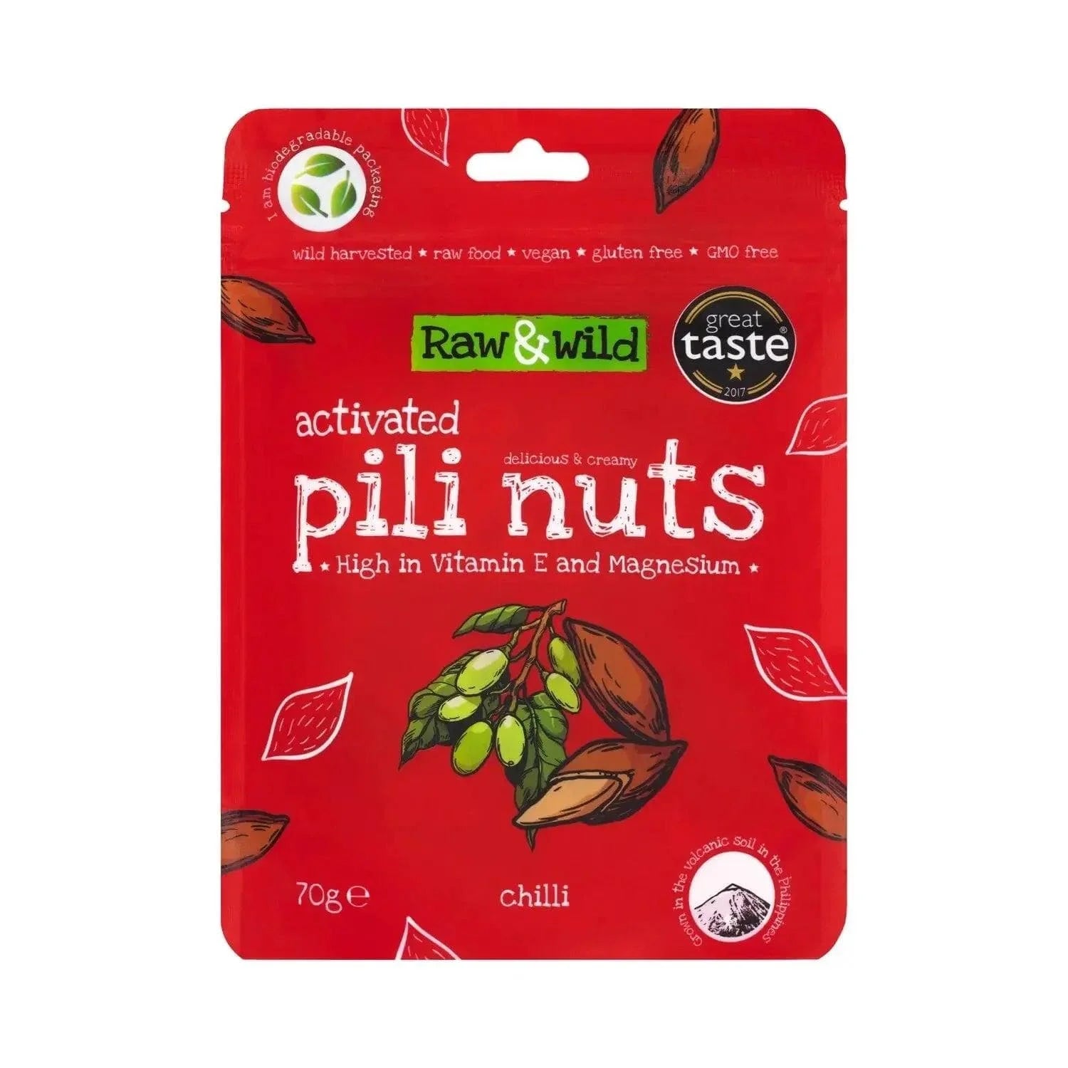 Pili Nuts Chilli Raw & Wild 70g raw & wild Snacks 03200002