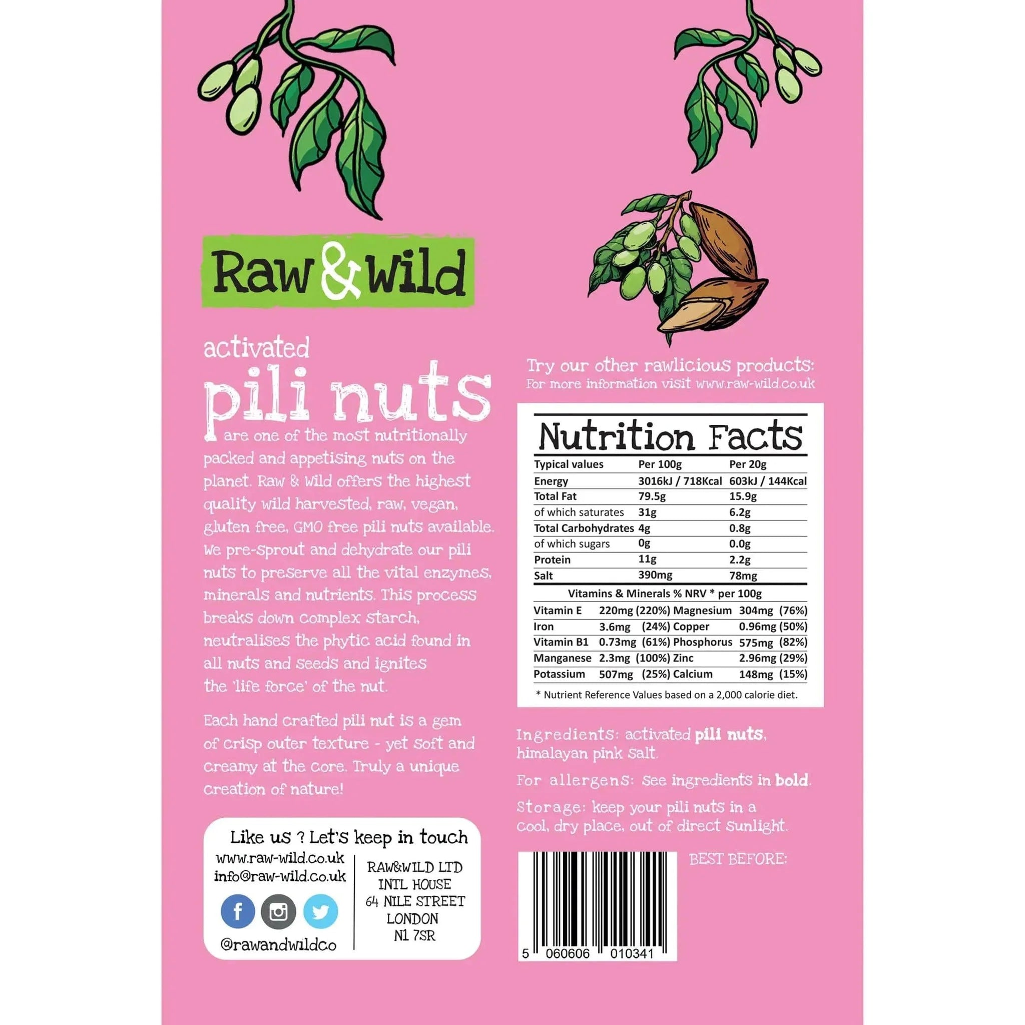 Pili Nuts Himalayan Pink Salt Raw & Wild 70g raw & wild Snacks 03200006