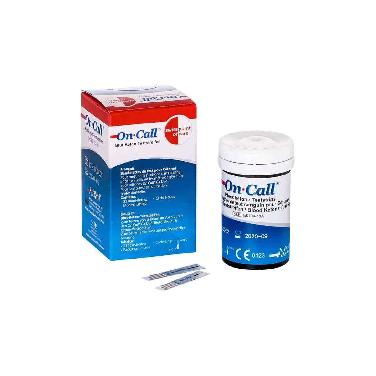 Blood Ketone Test Strips On Call GK Dual Swiss Point of Care x25 swiss point of care  P-ODST-03SP