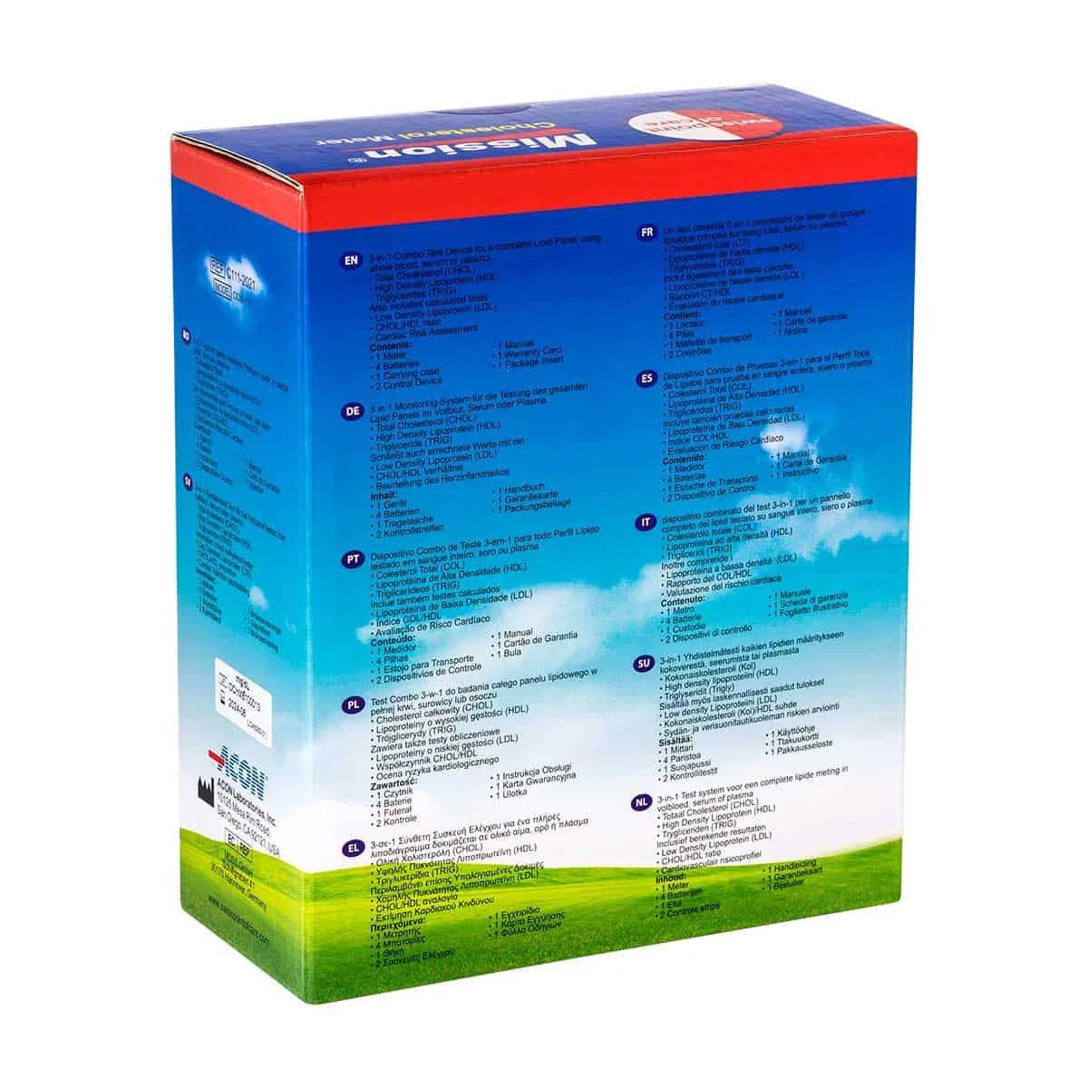 Cholesterol Meter Mission 3-in-1 Swiss Point of Care swiss point of care  P-MMET-01SP