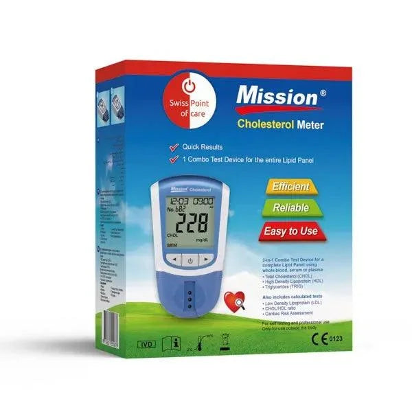 Cholesterol Meter Mission 3-in-1 Swiss Point of Care swiss point of care  P-MMET-01SP