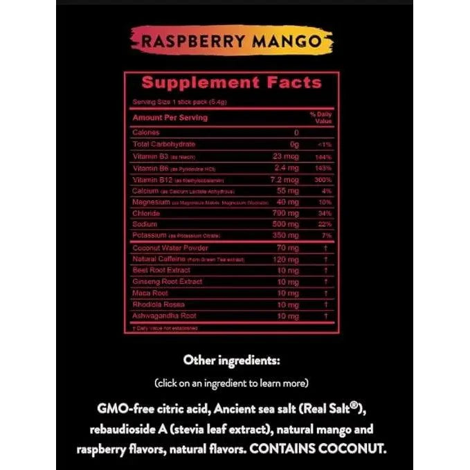 Energy Boost Drink Mix Raspberry Mango Re-Lyte x15 sticks re-lyte  03400063