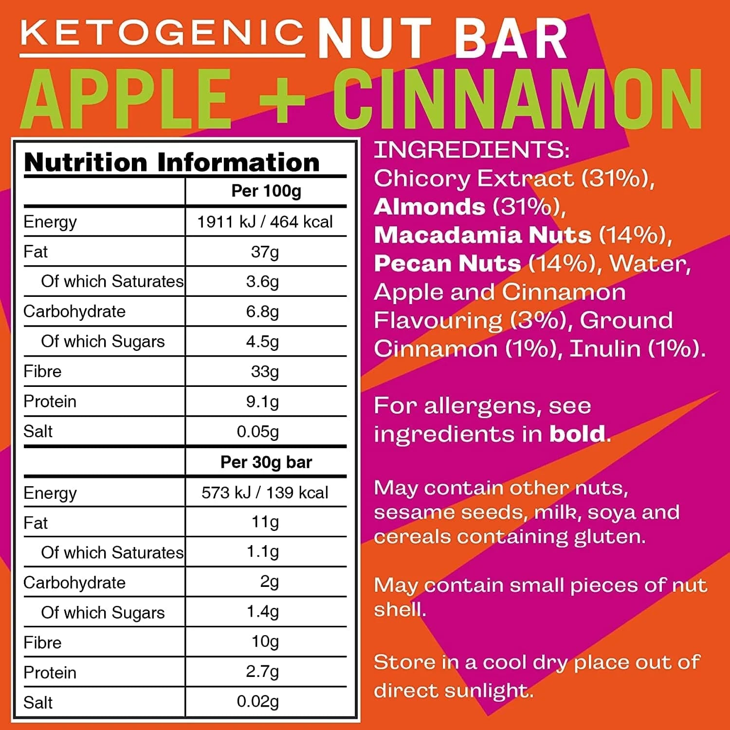 Fatt Keto Bar Apple + Cinnamon 30g x20 Fatt 01900019