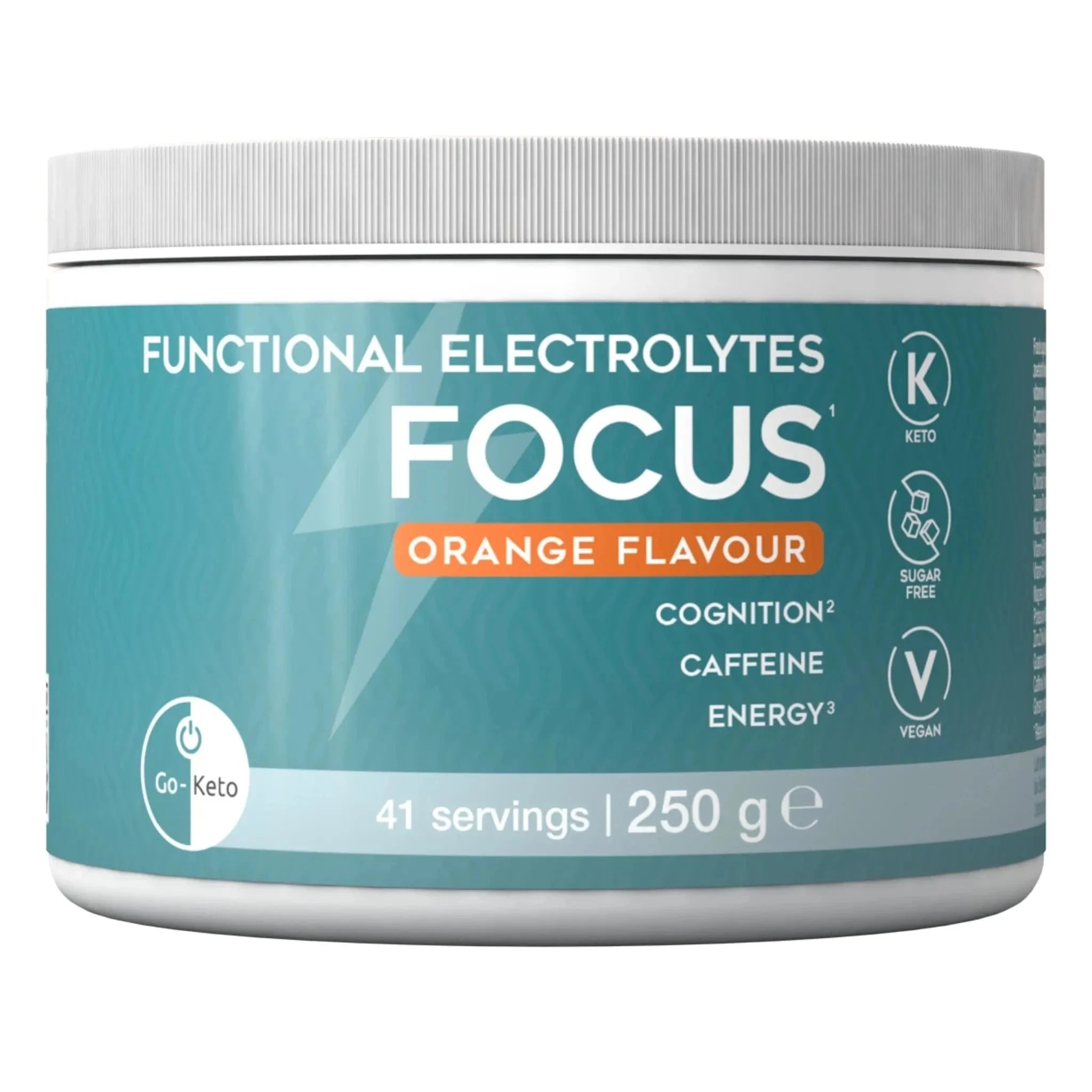 Functional Electrolytes Drink Mix Focus Orange Go-Keto 41 servings x6 go-keto  O-GK-614-FOCUS