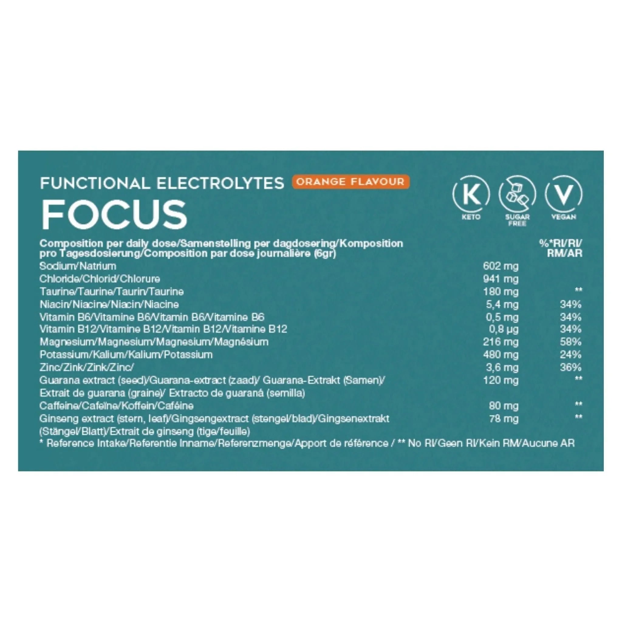 Functional Electrolytes Drink Mix Focus Orange Go-Keto 41 servings x6 go-keto DrinkMix O-GK-614-FOCUS