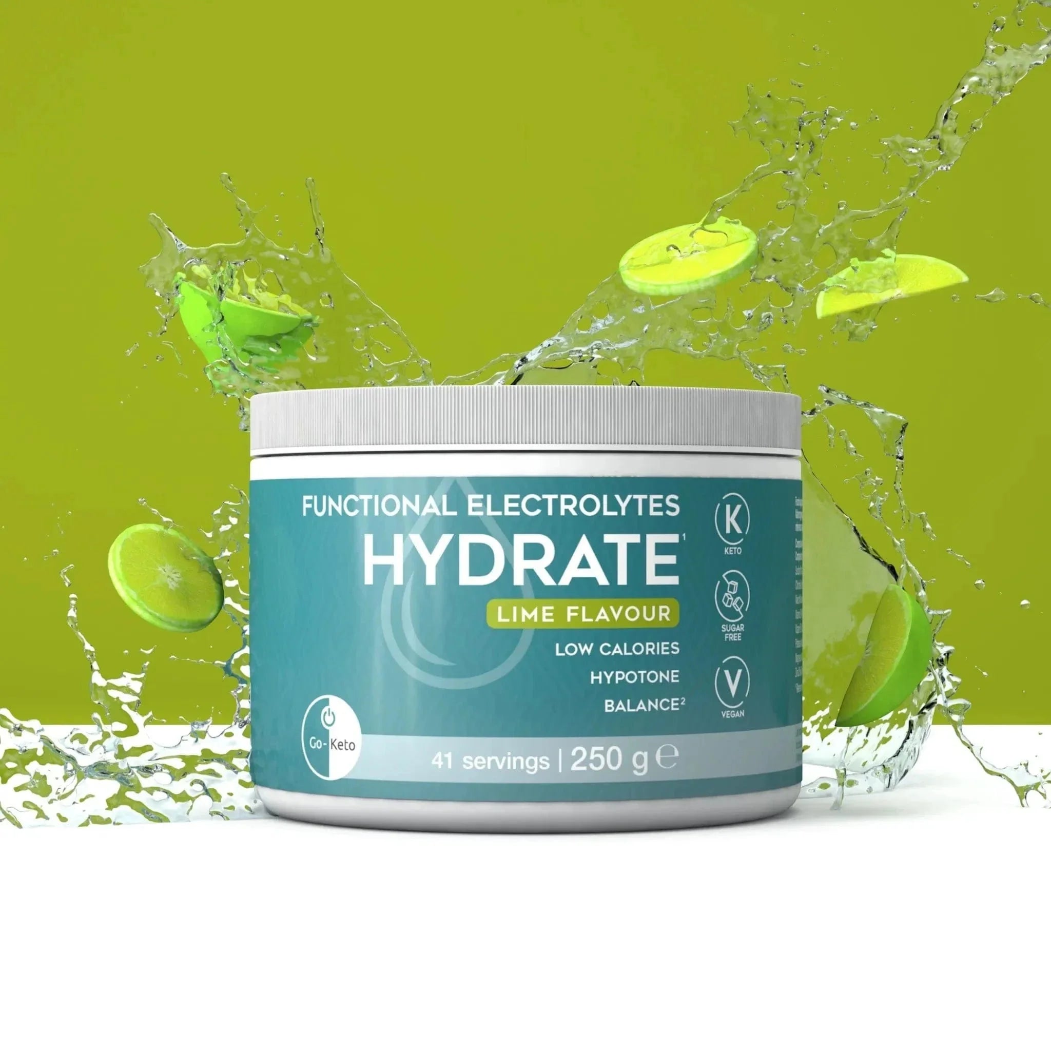 Functional Electrolytes Drink Mix Hydrate Lime Go-Keto 41 servings x6 go-keto DrinkMix O-GK-591-HYDRATE