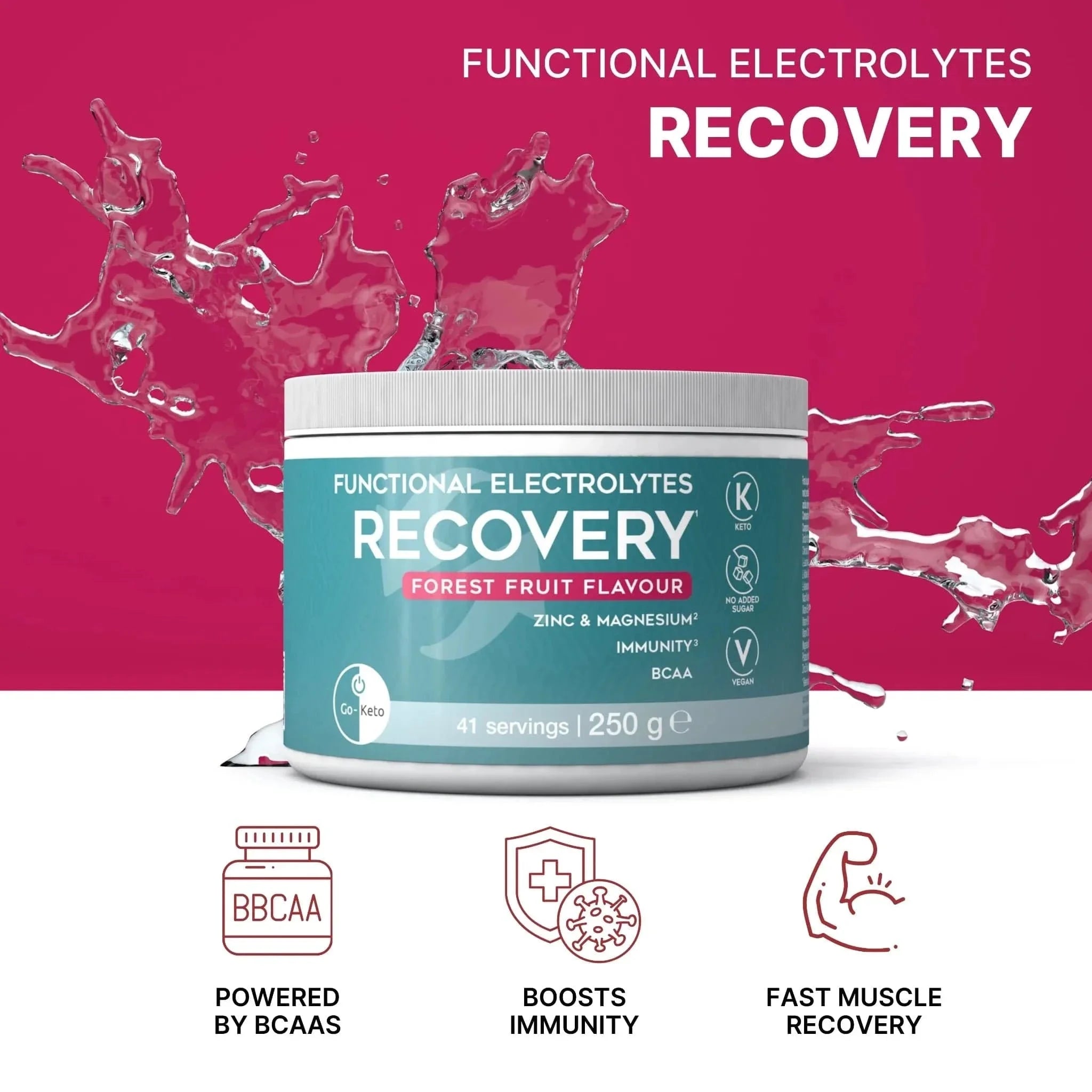 Functional Electrolytes Drink Mix Recovery Forest Fruit Go-Keto 41 servings go-keto  P-GK-577-RECOVER
