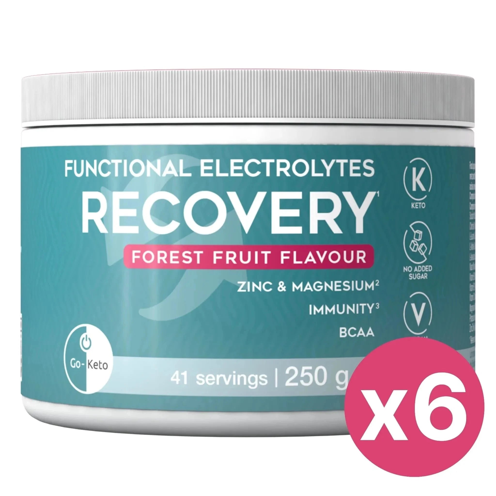 Functional Electrolytes Drink Mix Recovery Forest Fruit Go-Keto 41 servings x6 go-keto  O-GK-607-RECOVER