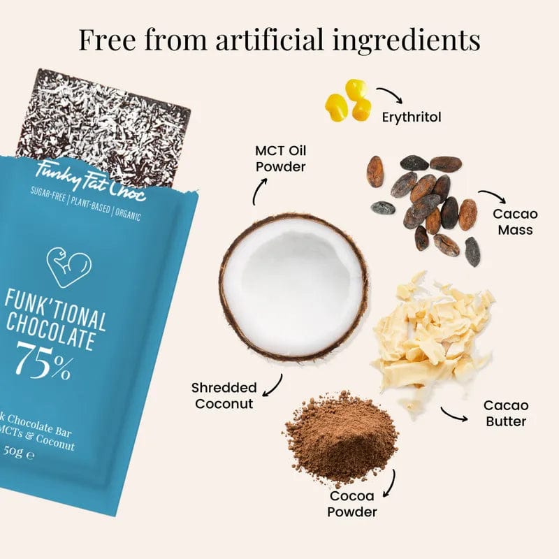 Funky Fat Foods Coconut Funky Fat Foods x10 P-FFC-COCOS50 Vital20