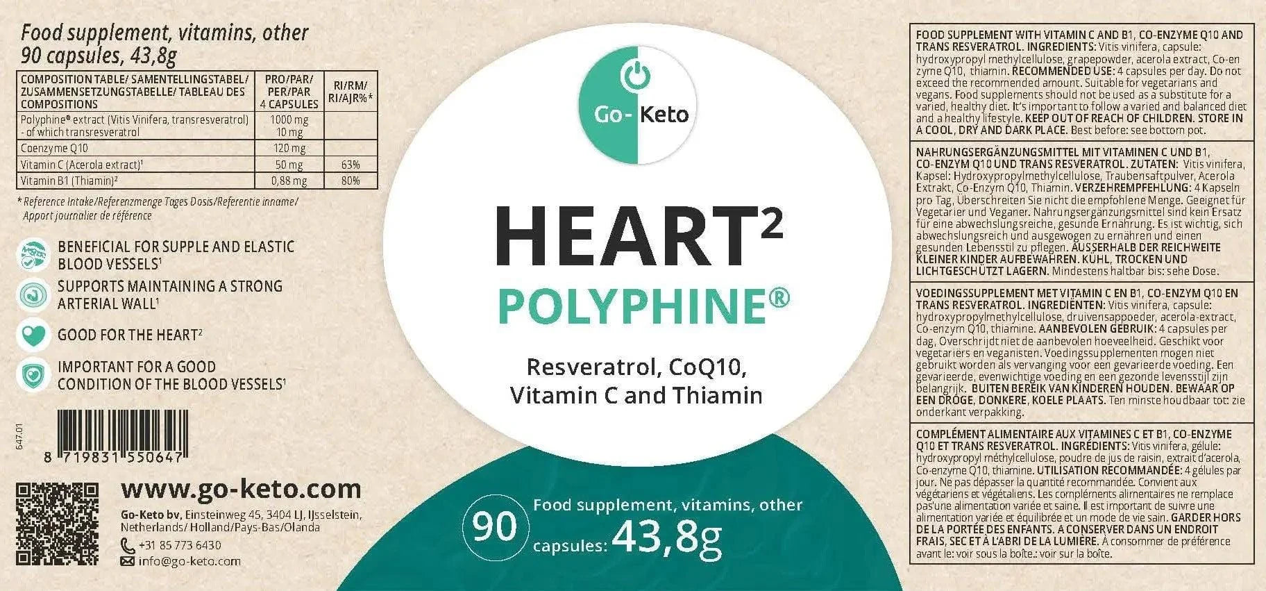 Good for Heart Polyphine Go-Keto x90 go-keto  P-HEA-90NL
