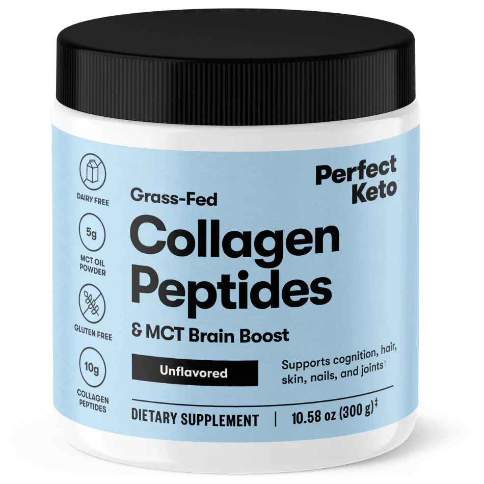 Grass-Fed Collagen Peptides & MCT Brain Boost Unflavored Perfect Keto 300g perfect keto  P-PKKCUN-28