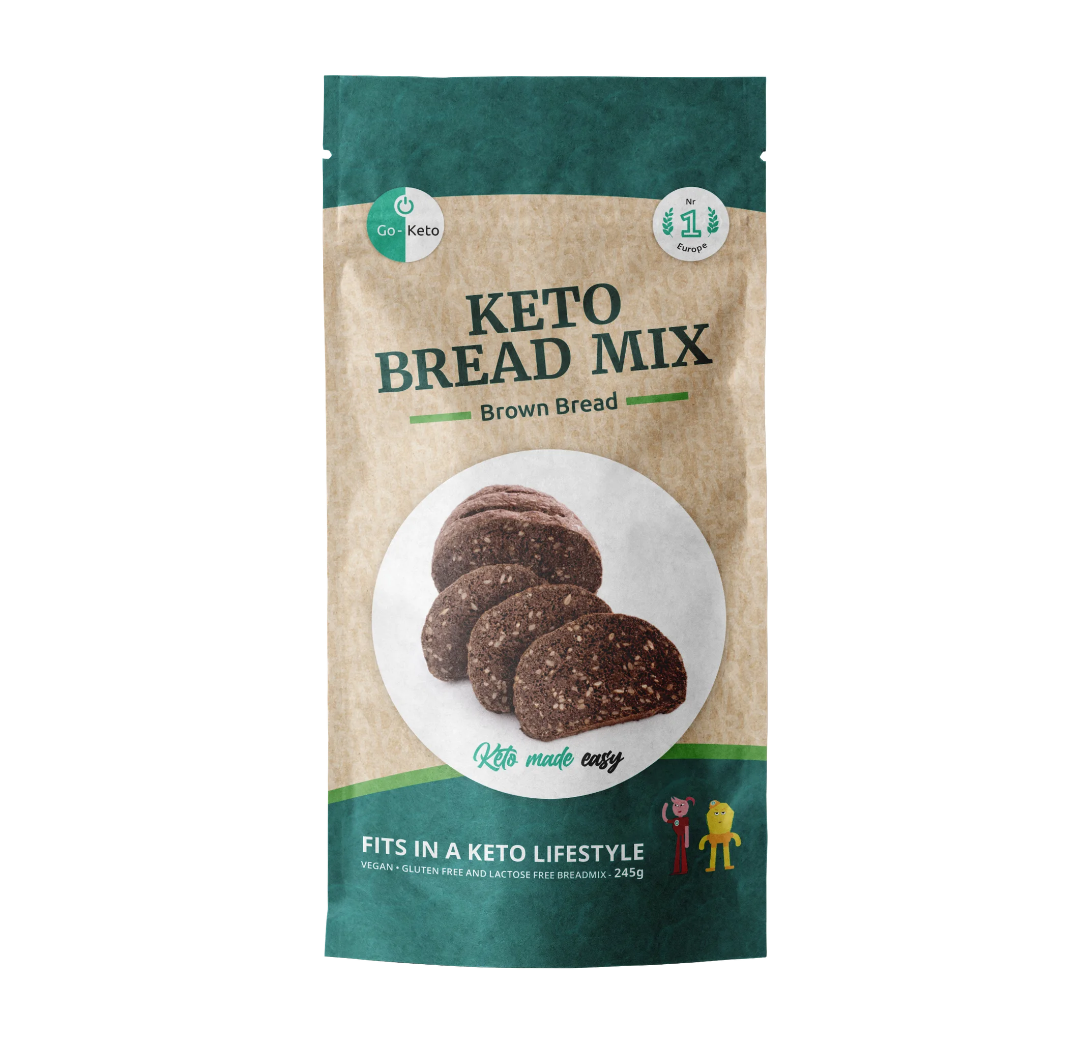 Keto Bread Mix Brown Go-Keto 270g Go-Keto P-GKBB-BAK04