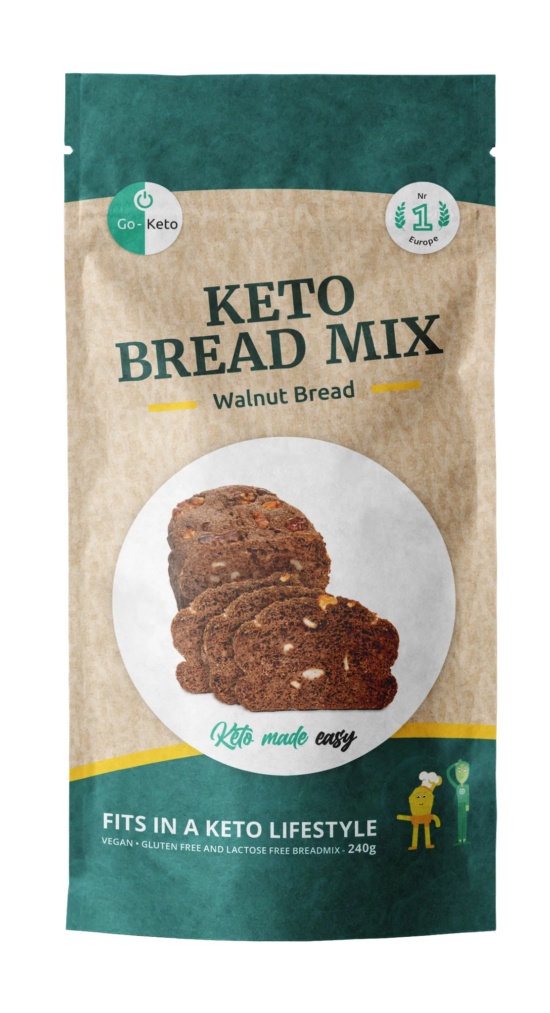 Keto Bread Mix Walnut Go-Keto 270g Go-Keto P-GKFB-48BAK