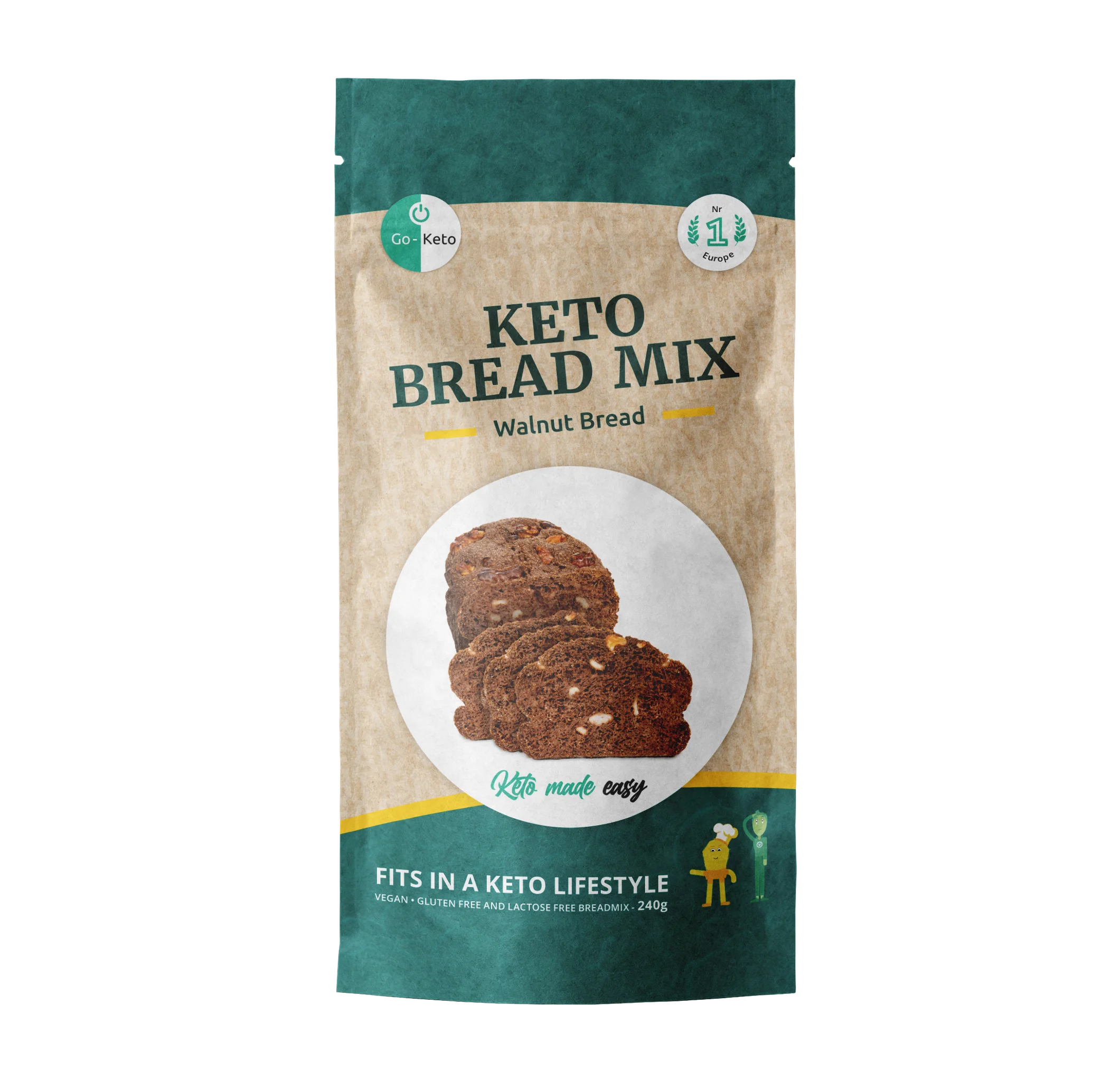 Keto Bread Mix Walnut Go-Keto 270g Go-Keto P-GKFB-48BAK