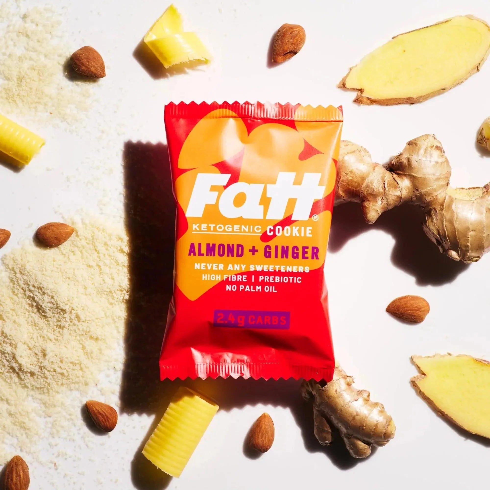 Keto Cookie Almond Ginger Live Fatt 30g x12 live fatt Snacks 01900024