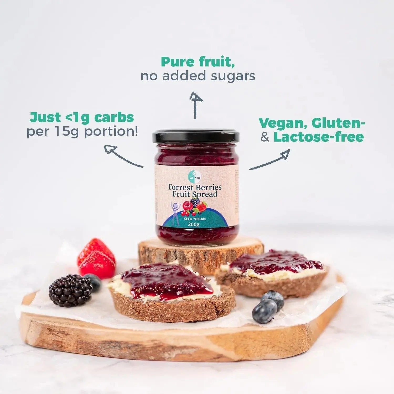 Mermelada Keto de Frutos del Bosque Go-Keto 200g – product overview