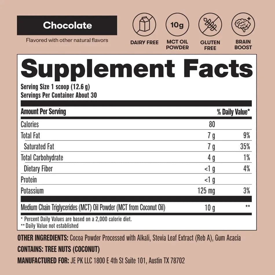 MCT Oil Powder Chocolate Perfect Keto 378g perfect keto  P-PKMOPC-23