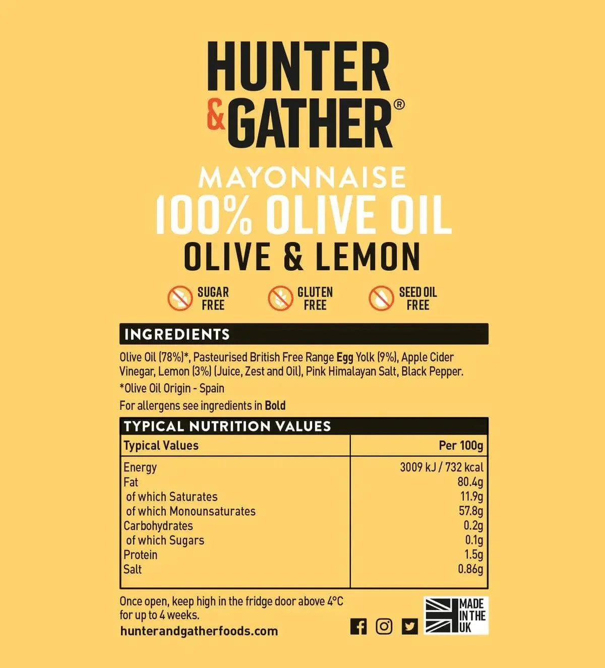 Olive Oil Mayonnaise Lemon Hunter & Gather 250g hunter & gather  00900016