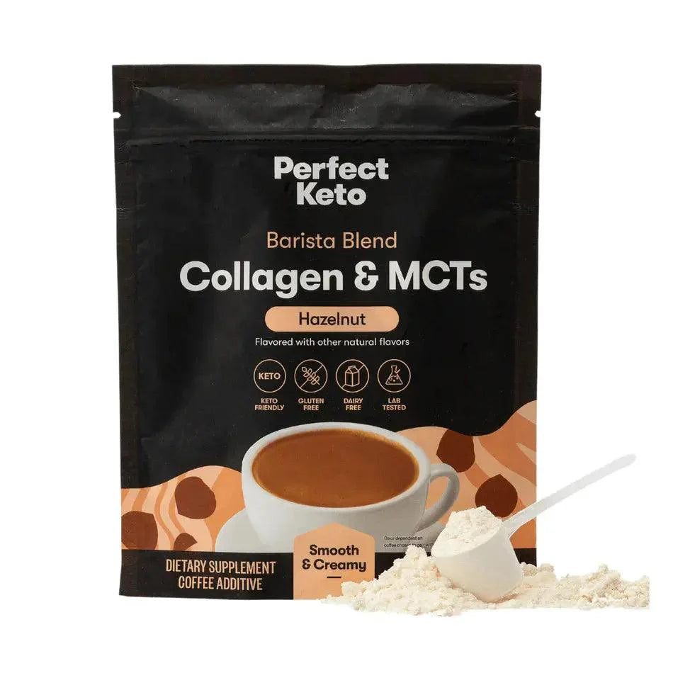 Perfect Keto Keto MCT Collagen Powder Barista Hazelnut Perfect Keto 226g P-KK-MBH77 Vital20