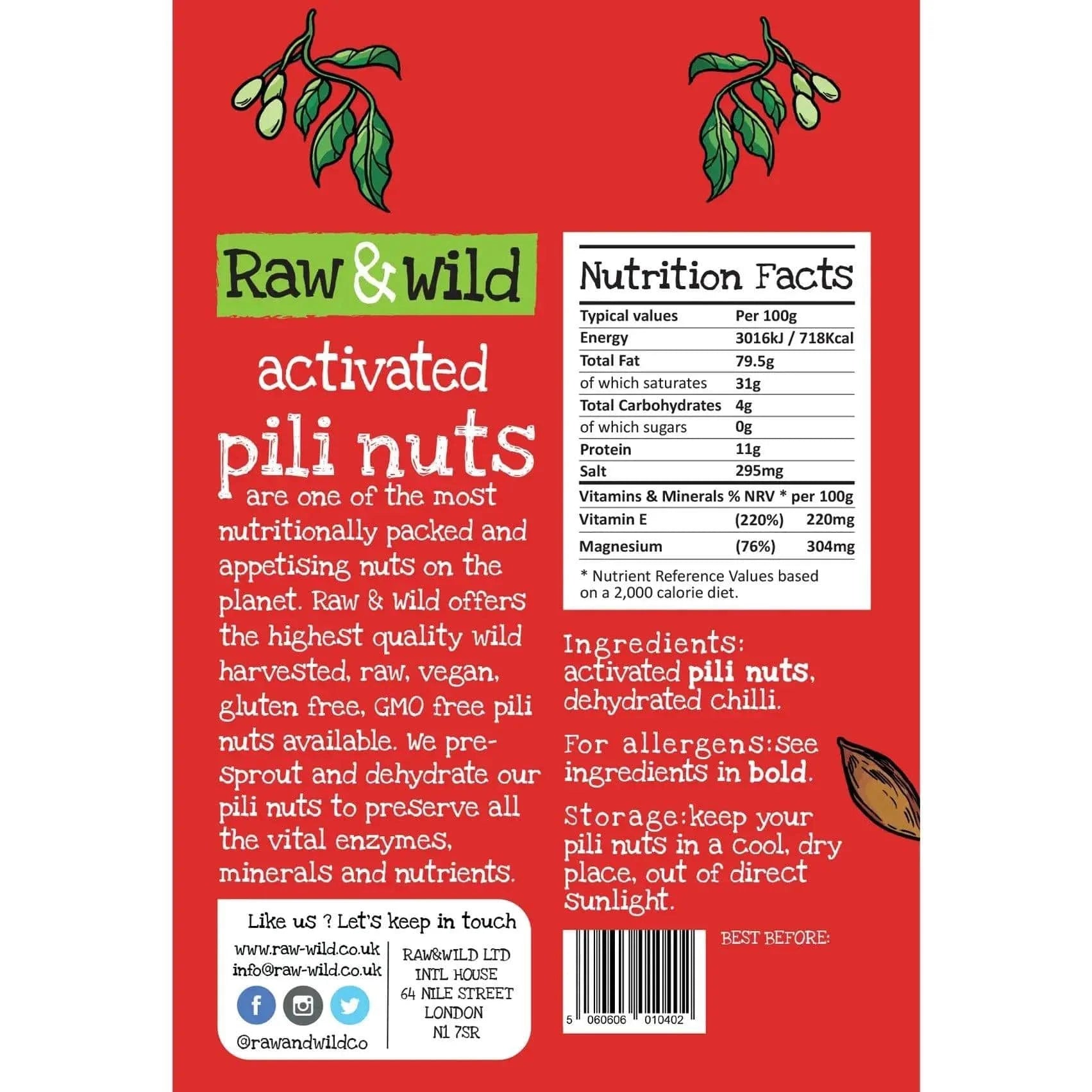 Pili Nuts Chili Raw & Wild 22g x12 raw & wild Snacks 03200011