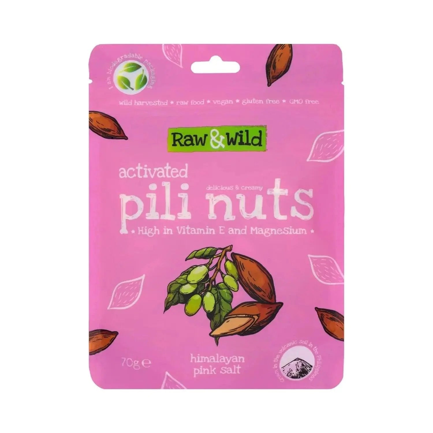 Pili Nuts Himalayan Pink Salt Raw & Wild 70g raw & wild Snacks 03200006