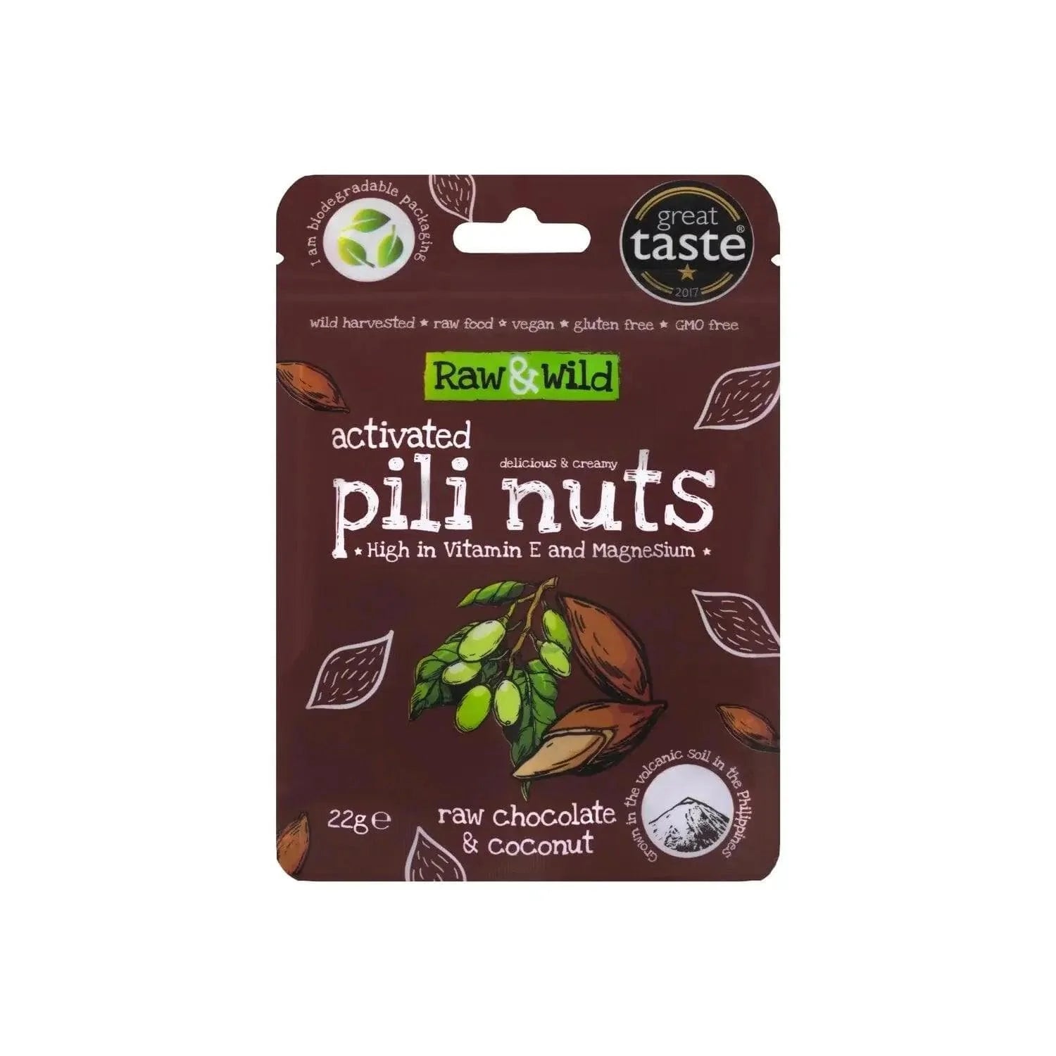 Raw & Wild Pili Nuts Chocolate & Coconut Raw & Wild 22g 03200003 Vital20