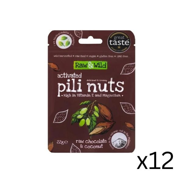 raw & wild Pili Nuts Chocolate & Coconut Raw & Wild 22g x12 03200012 Vital20