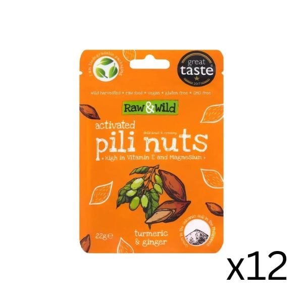 raw & wild Pili Nuts Turmeric & Ginger Raw & Wild 22g x12 03200015 Vital20