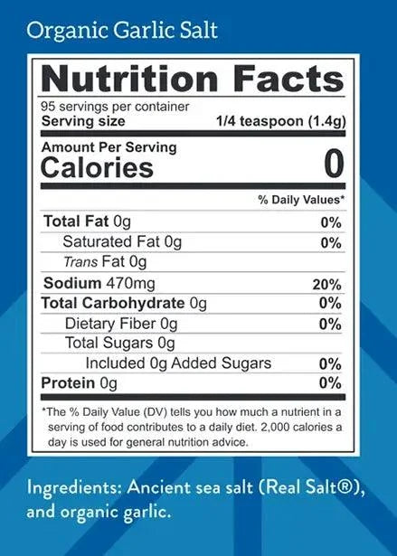 Real Salt Organic Seasonings Garlic Salt Shaker 135g real salt  03400008