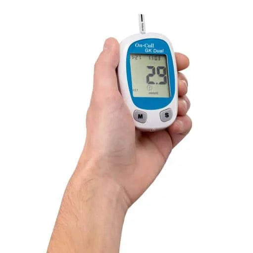 Second Chance On Call GK Dual: Blood Glucose and Ketone Monitoring System (no lancets, no teststrips, no lancing device) swiss point of care  S-ODME-23MG-SP2